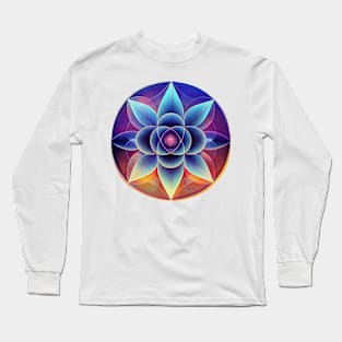 Sacred Geometry Rainbow Flower Long Sleeve T-Shirt